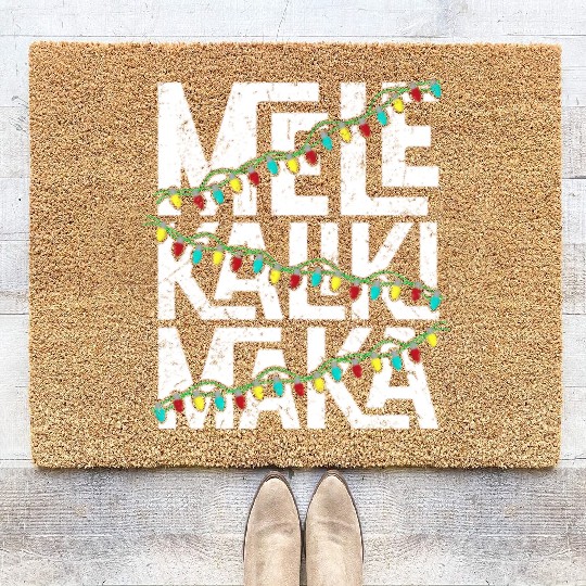 Mele Kalikimaka Hawaiian Christmas Holidays Themed Coir Doormats