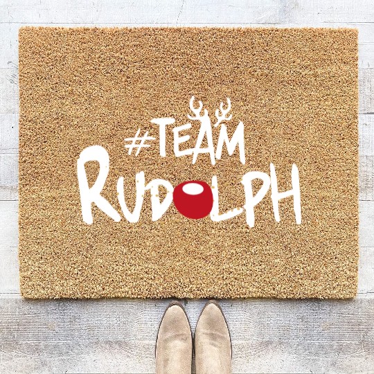 Team Rudolph Funny Christmas Reindeer Lover Meme Coir Doormats
