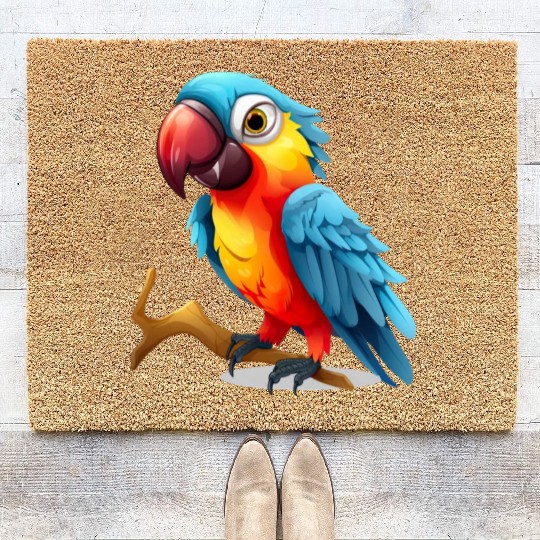 Macaw Parrot for a Bird Lover Animal Lover Coir Doormats