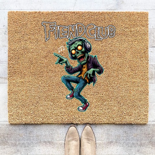 Fiend Club Dancing Zombie with Headphone Coir Doormats