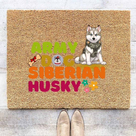 Siberian Husky Dog Husky Dog Lovers Coir Doormats