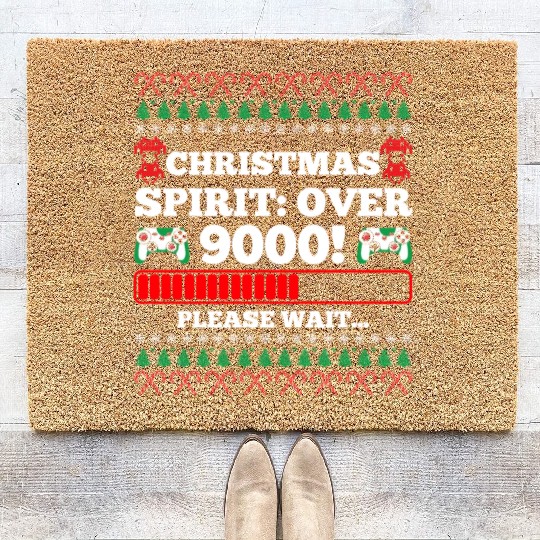 Christmas Spirit: Over 9000! Please Wait Gambling Coir Doormats