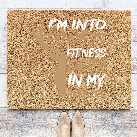 Funny Hunter Dad I'm Into Fitness Deer Freezer Hun Coir Doormats