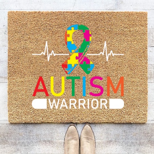 Autism Warrior Autistic Ninja Spectrum Asperger Coir Doormats