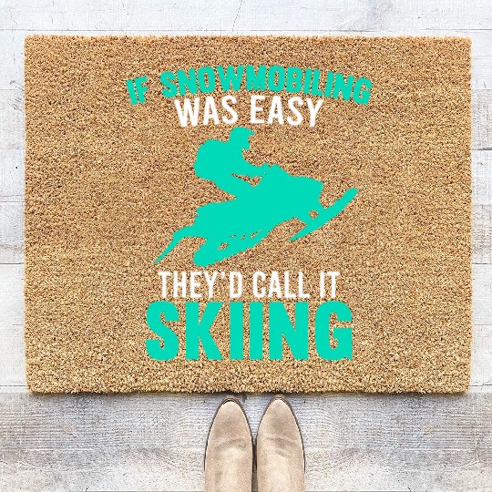 Snowmobile Coir Doormats Winter Sport Snowmobiling