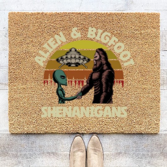 Alien, Aliens, UFO, UAP, Space Unknown Flight Coir Doormats
