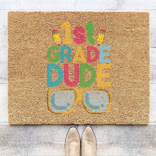 Kindergarten Teacher Funny Student 1st Graduation Coir Doormats