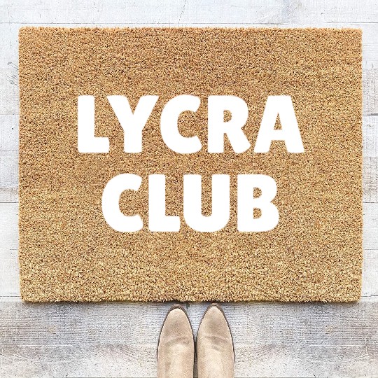 Lycra club, funny cycling lover Coir Doormats