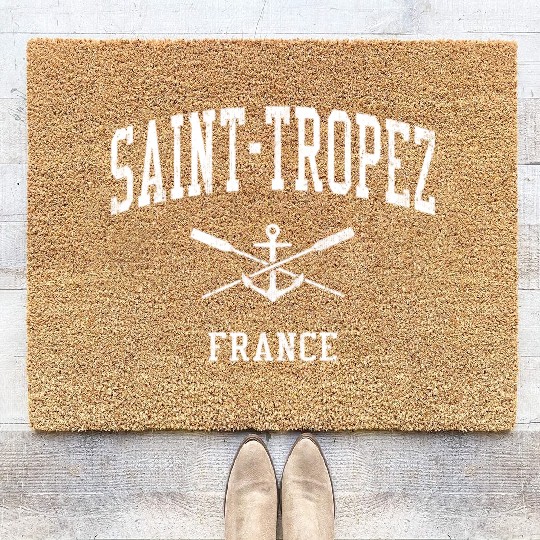 Saint-Tropez Crossed Oars Boat Anchor Sports Coir Doormats