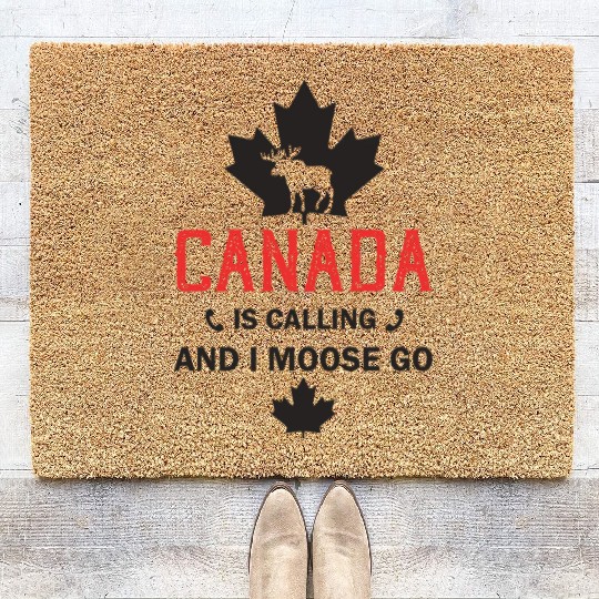 Canada Moose Canadian Flag Maple Leaf Coir Doormats