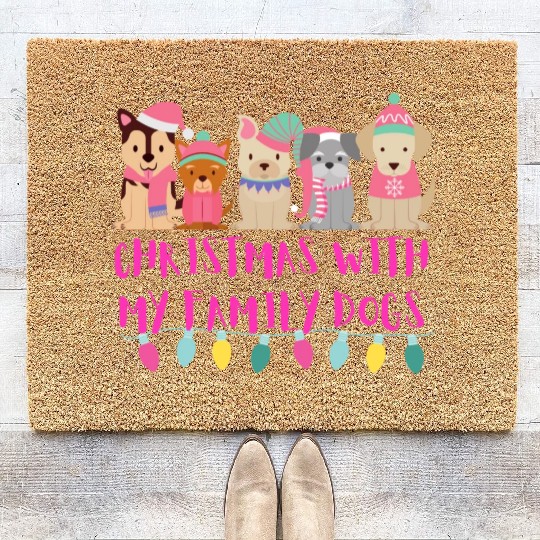 christmas dog lovers mom Coir Doormats