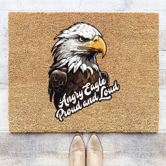 Angry Eagle Proud and Loud Coir Doormats design