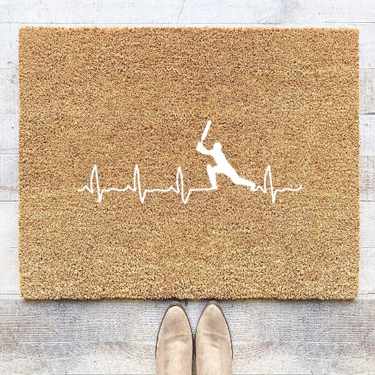 Cricket Player Cricket Heartbeat Cricket Player Coir Doormats