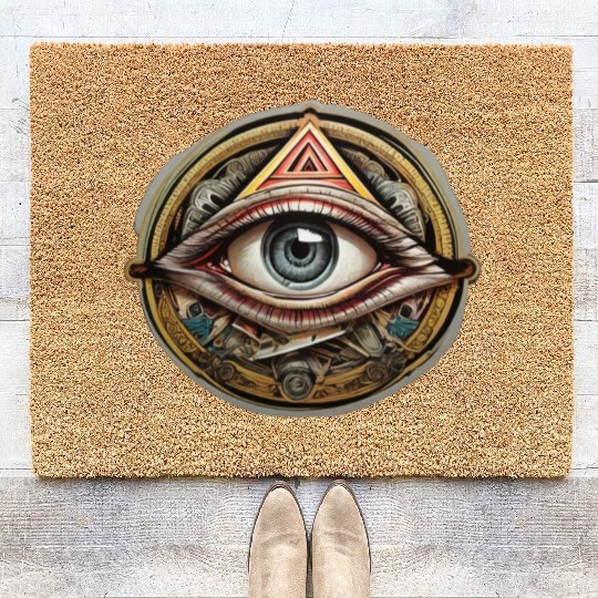 secret society illuminati Coir Doormats
