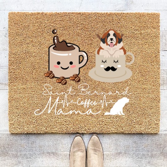 Saint Bernard dog mama Coir Doormats