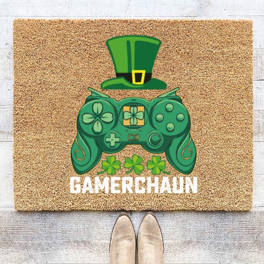 Gamerchaun Gamer Gaming Games St Patrick's Day Coir Doormats