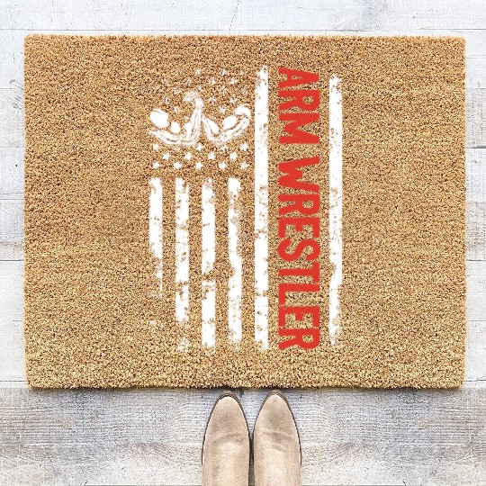 Arm Wrestler Arm Wrestle US Flag Arm Wrestling US Coir Doormats