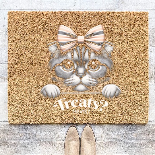 Scottish fold More Treats 23 - Cute realistic cat Coir Doormats