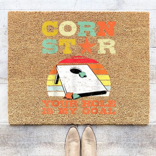 Corn Star Your Hole is My Goal Vintage Cornhole Coir Doormats