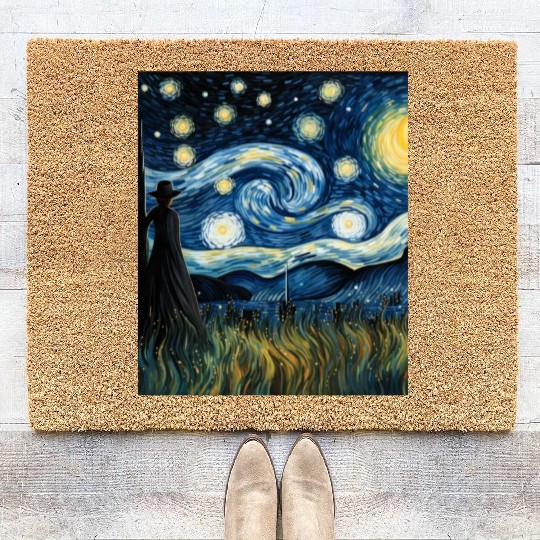 Gardener's Starry Night Coir Doormats Van Gogh Inspired