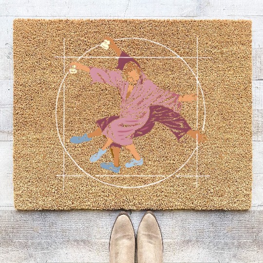 Vitruvian Dude - Big Lebowski Yoga Pose Coir Doormats