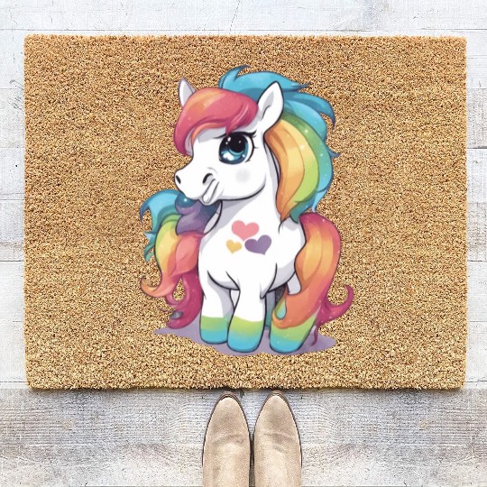 Rainbow Baby Pony Coir Doormats