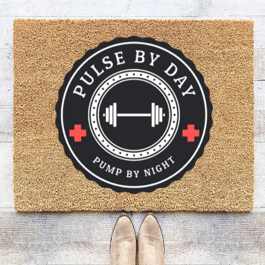 Pulse by Day, Pump by Night, Gym Nurse, Fitness Nu Coir Doormats
