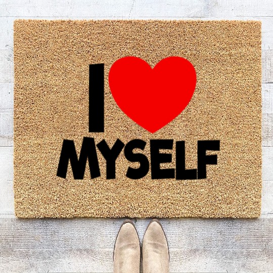 I Love Myself Red Heart Self Love Affirmation Coir Doormats