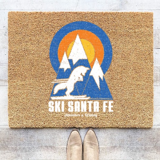 Retro Ski Santa Fe White Fox Coir Doormats