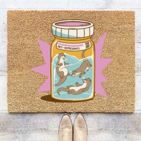 Joyful Otter Jar Coir Doormats