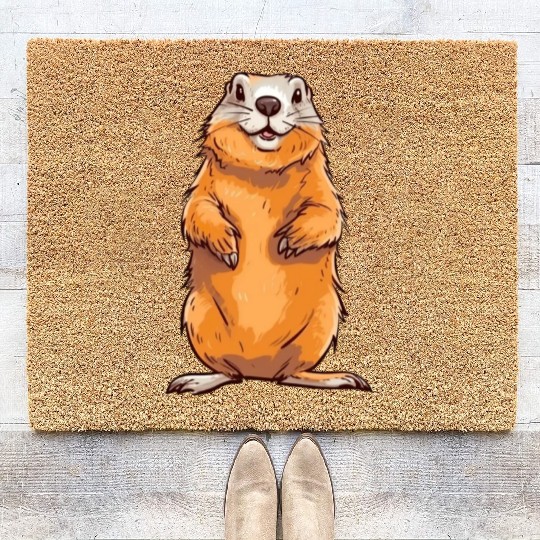 Groundhog Marmot for a Marmot lover groundhog fan Coir Doormats