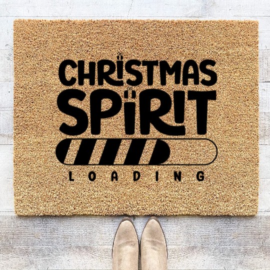 Christmas spirit loading , Funny , Digital Art Coir Doormats