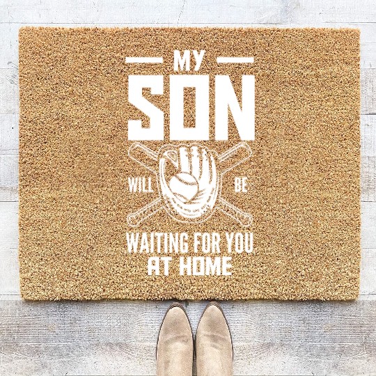 Funny Baseball Mom Dad Coir Doormats