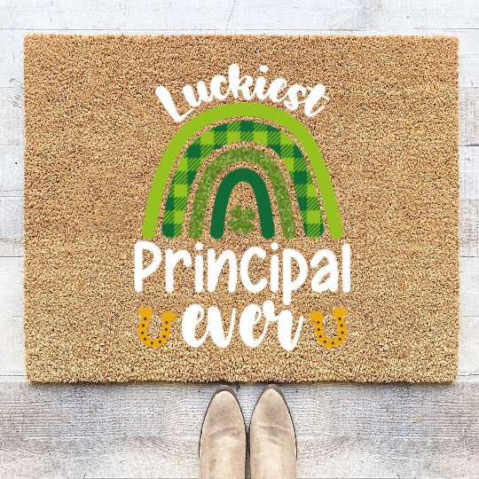 Luckiest Principal Ever School St Patrick's Day Coir Doormats