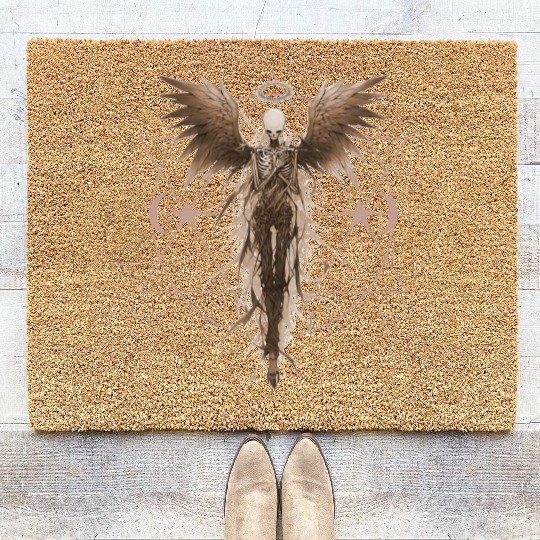 Angel Skeleton Geometric Witchcraft Ethereal Gothi Coir Doormats