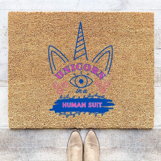 Unicorn in a Human Suit Coir Doormats