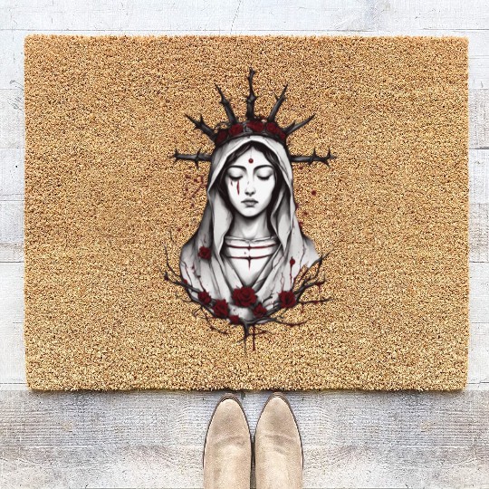 Mary The Blessed Virgin Coir Doormats