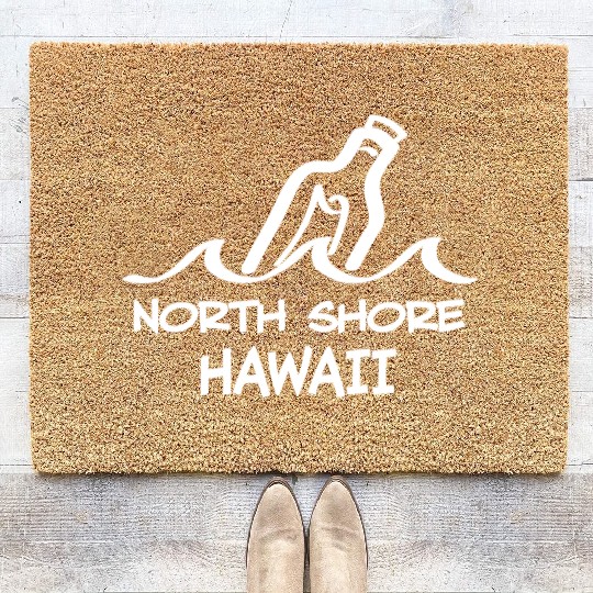North Shore Hawaii Message In A Bottle Souvenirs Coir Doormats