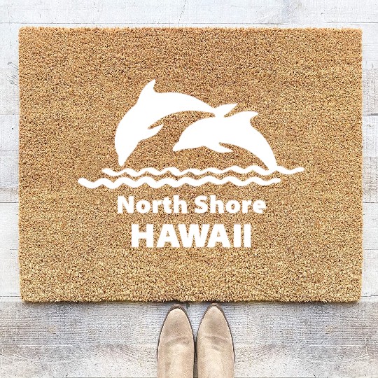 North Shore Hawaii Dolphins Souvenirs Gifts Coir Doormats