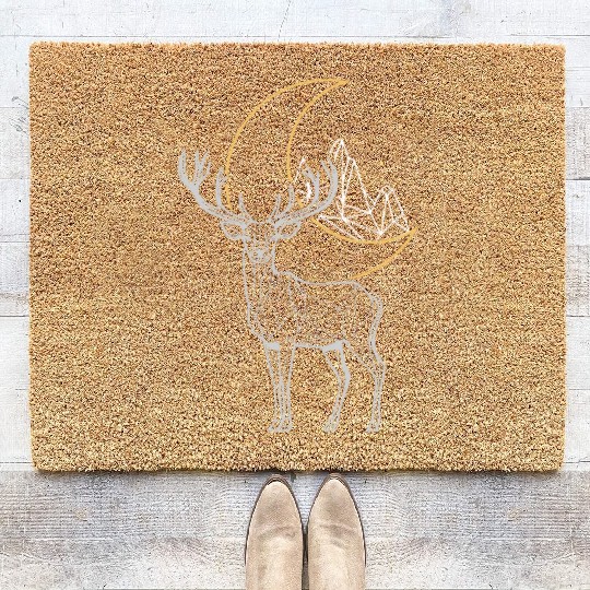 Moon Luna Mona Polygon Deer Coir Doormats