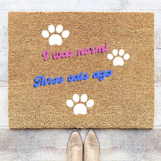 Embrace Feline Evolution: 'Normal Three Cats Ago Coir Doormats