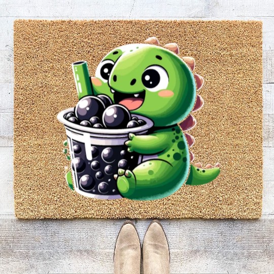 Boba Tea Dragon Kawaii Coir Doormats