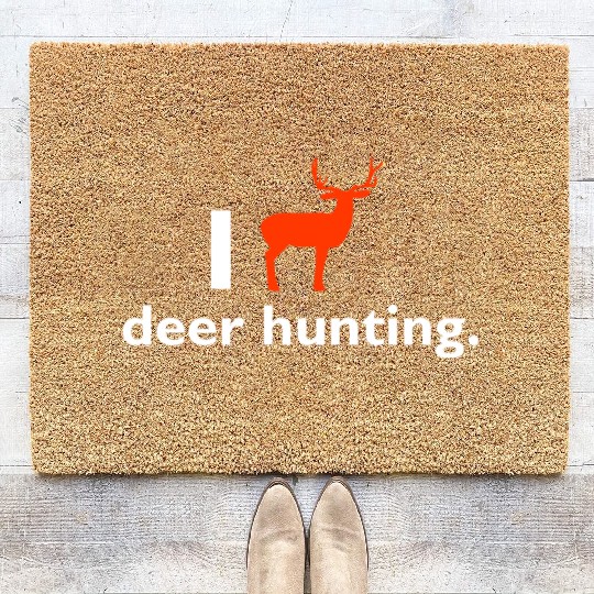 I love deer hunting Coir Doormats