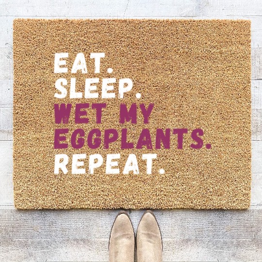 Eggplant Lover Healthy Cuisine Gardening Coir Doormats