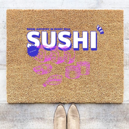 sushi chef, sushi lover Coir Doormats