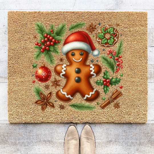 Christmas Cute Gingerbread Coir Doormats