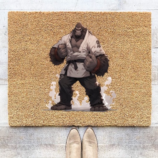 Bigfoot Karate Martial Arts MMA Kawaii Coir Doormats