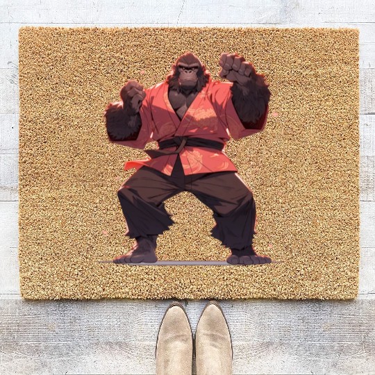 Bigfoot Karate Martial Arts MMA Kawaii Coir Doormats