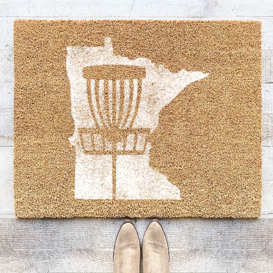 Minnesota Disc Golf State With Baet Distressed Coir Doormats