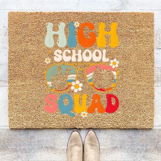 High School Squad High Teacher Student Back To Sch Coir Doormats